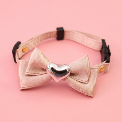 Mokka - Decorative Heart Accent Cat Bow Tie Collar
