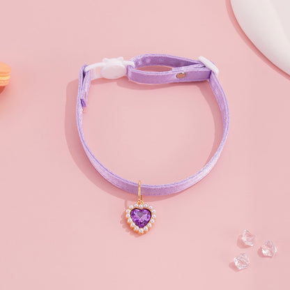 Mokka - Cute Heart Detail Adjustable Cat Collar