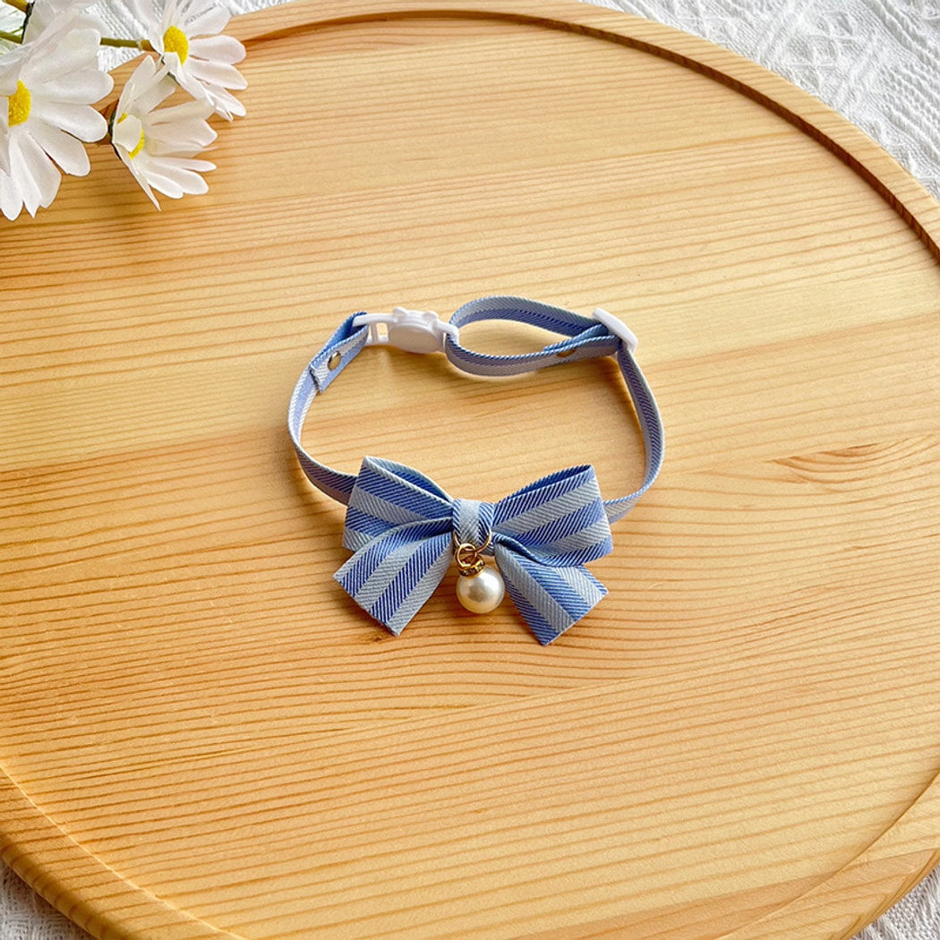 Mokka - Striped Bow Decorative Adjustable Cat Collar