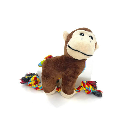 Petkin - Soft Chew Plush Monkey Dog Tug Toy