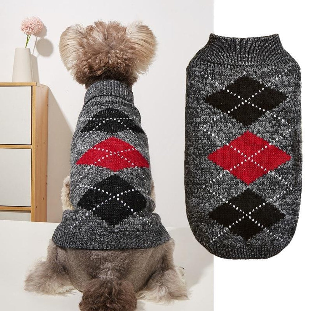 Ozzie - Color Block High Neck Dog Sweater