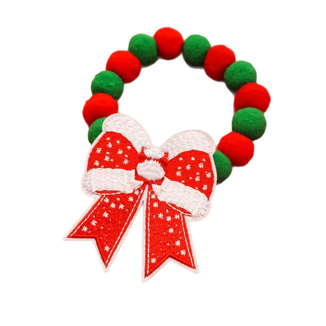 Christmoo - Christmas Bow Pom Pom Cartoon Cat Collar
