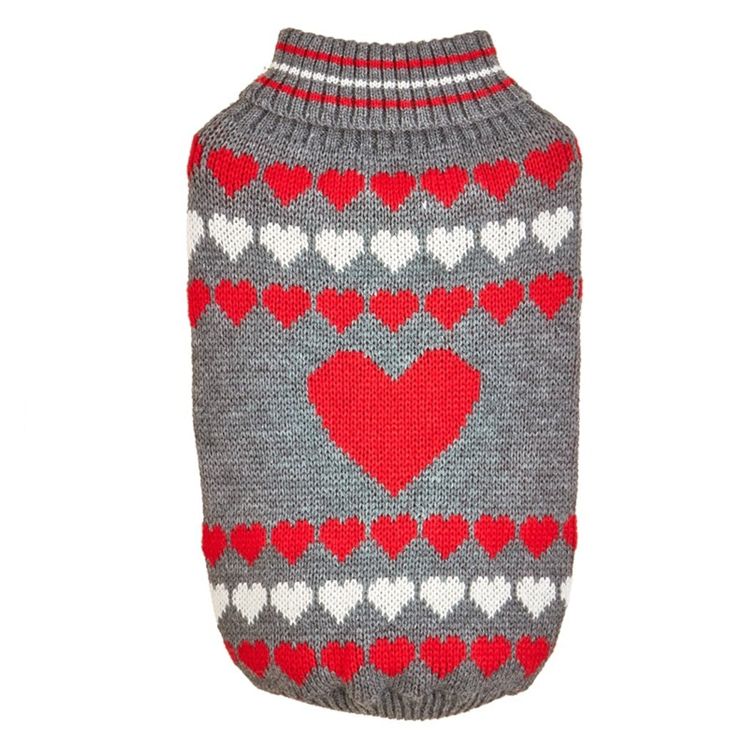 Ozzie - Heart Pattern Turtleneck Knit Pet Sweater