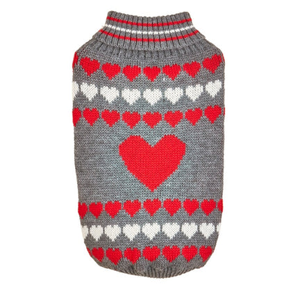 Ozzie - Heart Pattern Turtleneck Knit Pet Sweater