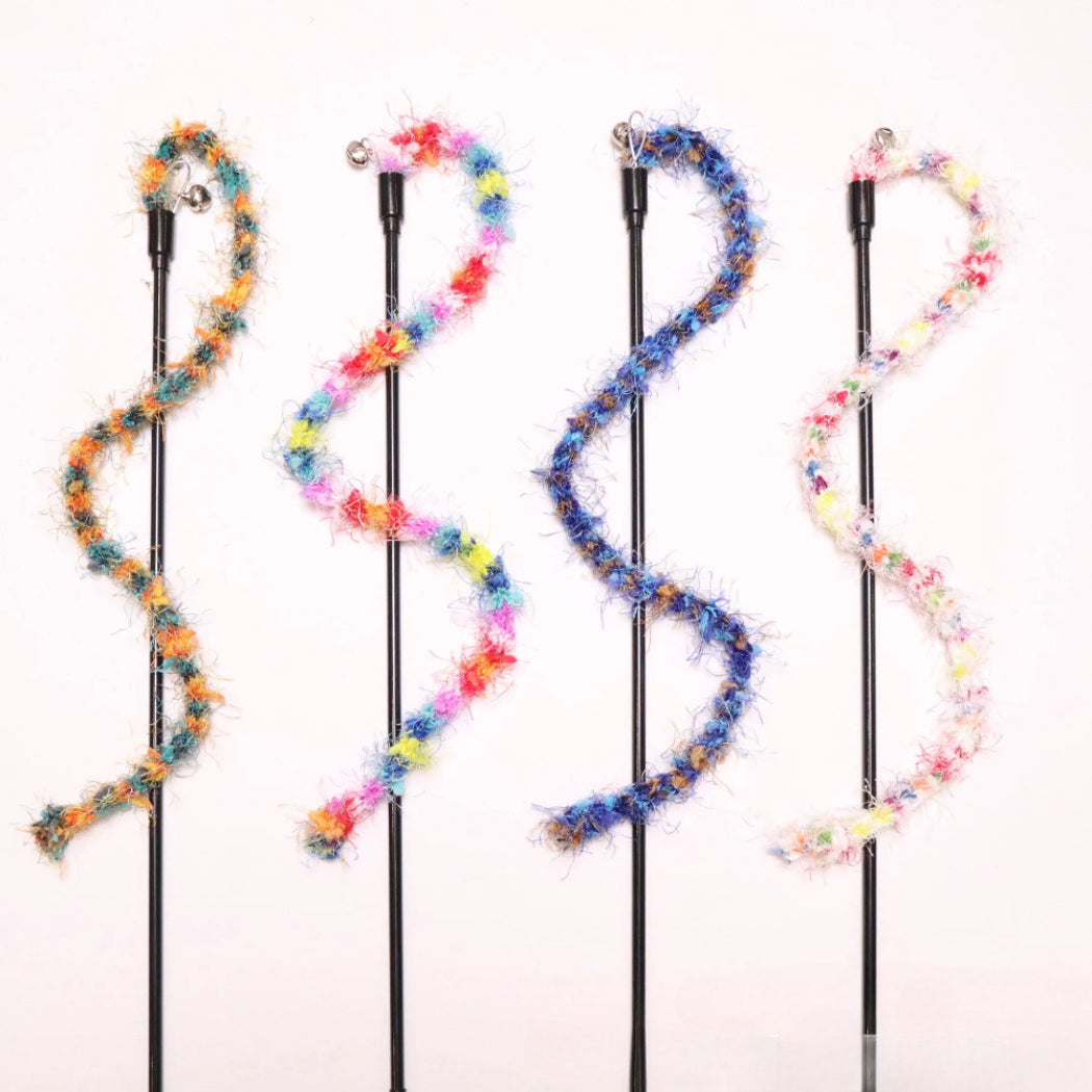 Moo - Colorful Fuzzy String Cat Teaser Wand
