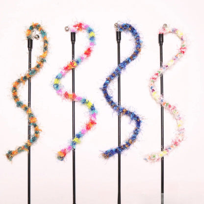 Moo - Colorful Fuzzy String Cat Teaser Wand