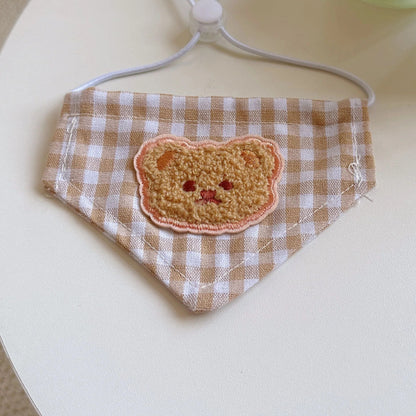 Furbud - Bear Patch Gingham Pet Neckwear