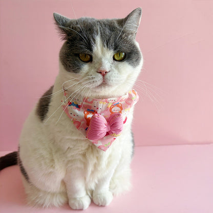 Mokka - Candy Color Bow Cat Bandana Collar