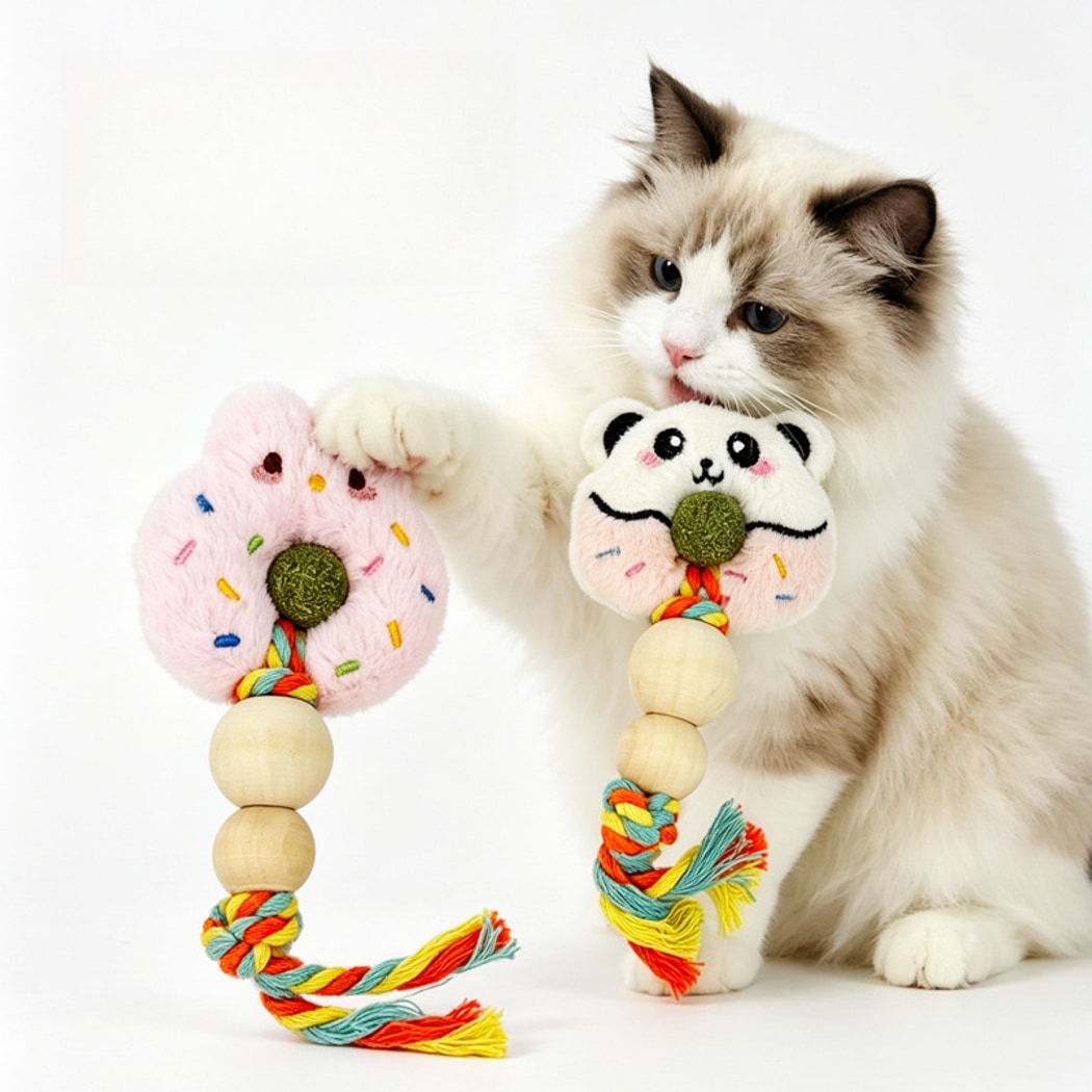 Moo - Plush Character Face Ball Accent Cat Toy