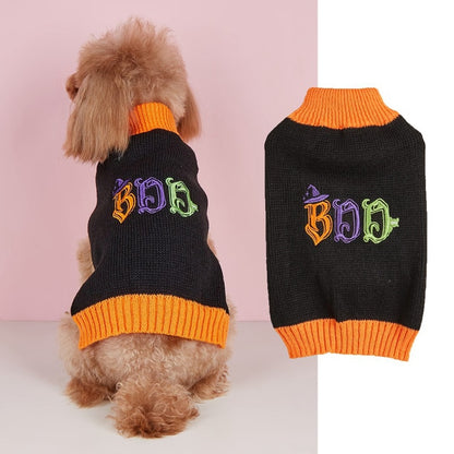 Ozzie - Thanksgiving Pattern Ribbed Neck Pet Sweater