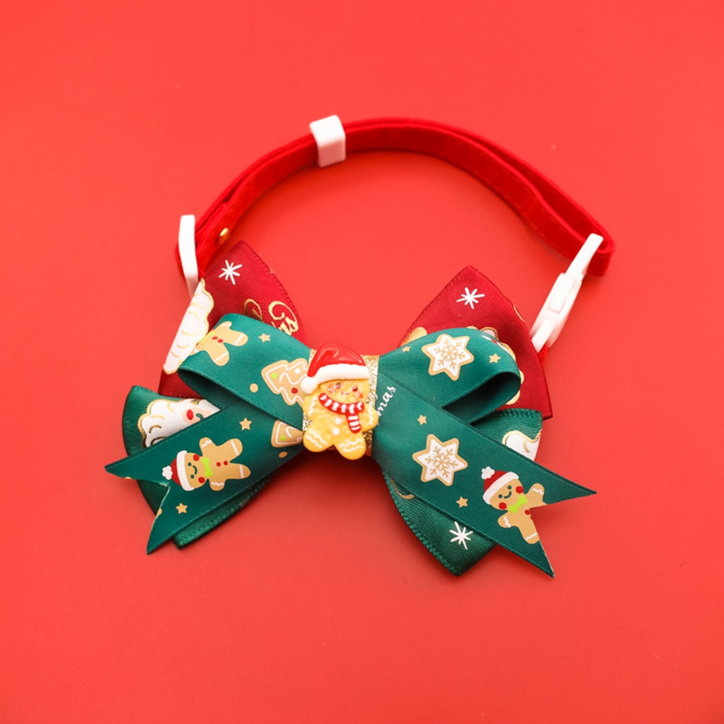 Christmoo - Bow Detail Christmas Cartoon Cat Collar