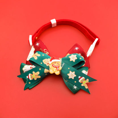 Christmoo - Bow Detail Christmas Cartoon Cat Collar