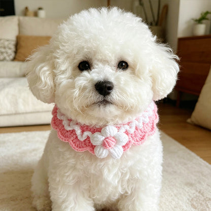 Mokka - Floral Crochet Style Pet Collar