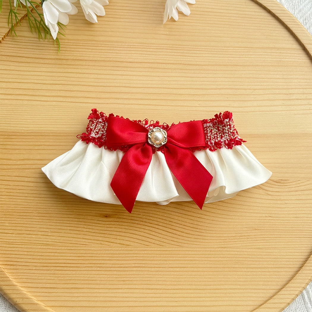 Mokka - Bow Ruffle Cat Decorative Bib