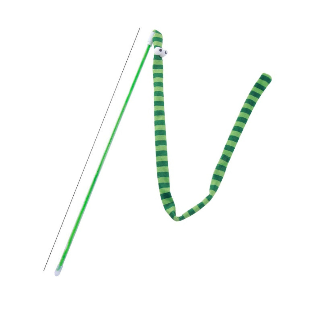 Moo - Fuzzy Striped Wand Cat Toy