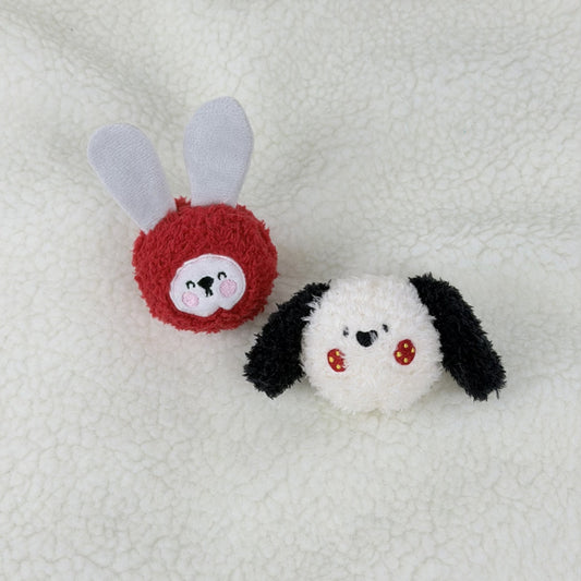 Petkin - Animal Face Elastic Squeaky Dog Ball Toy