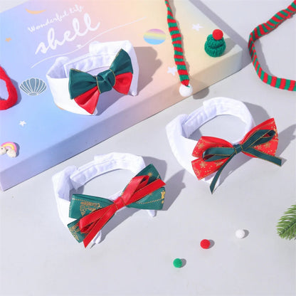 Mokka - Christmas Layered Ribbon Bow Pet Collar