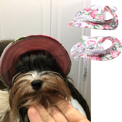 Top view of Ozzie breathable mesh bow dog hat showing mesh pattern and bow placement
