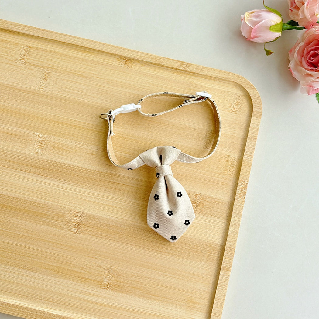 Mokka - Decorative Pet Tie Flower Print Collar