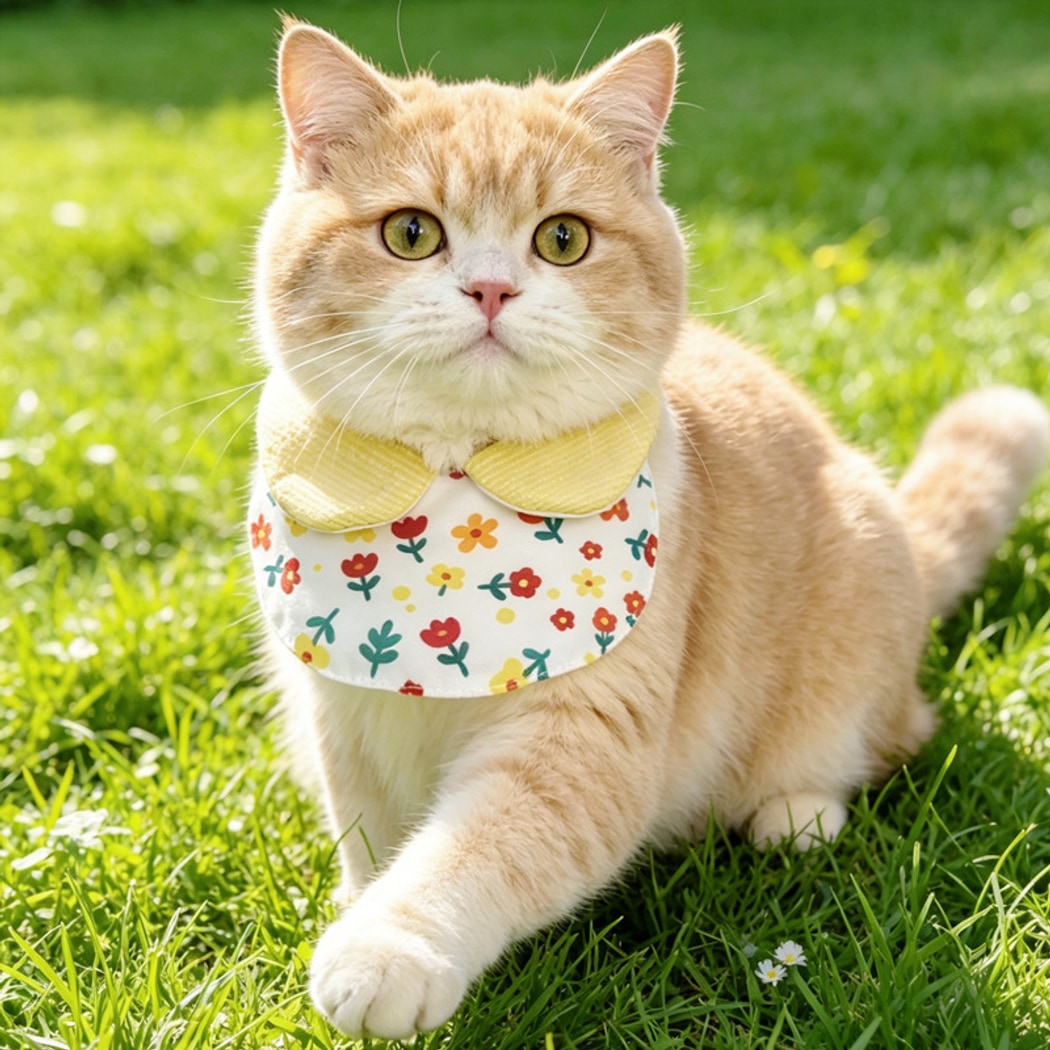 Mokka - Soft Floral Print Decorative Pet Bib