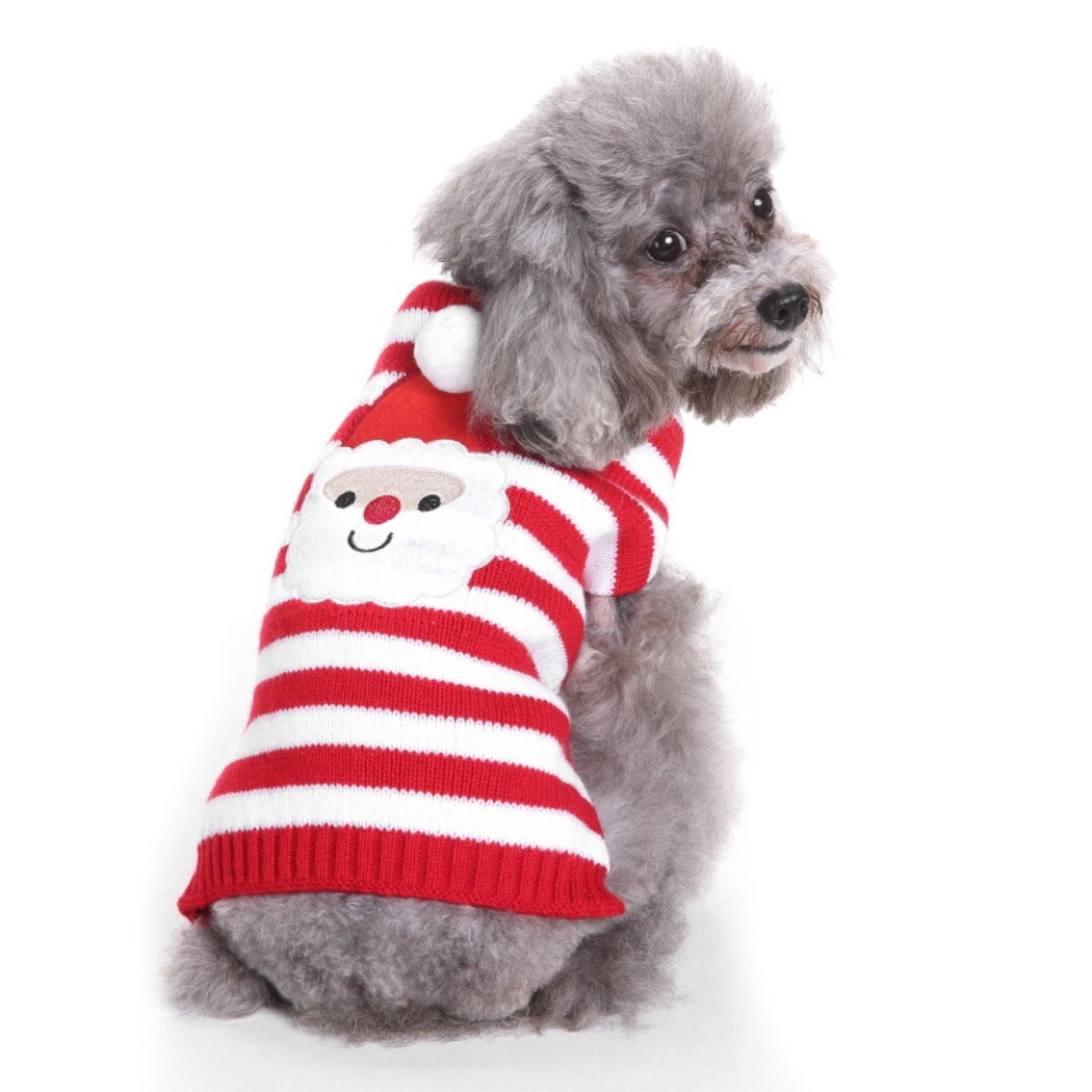 Chrismoo -  Red Christmas Santa Dog Sweater for small & medium dogs