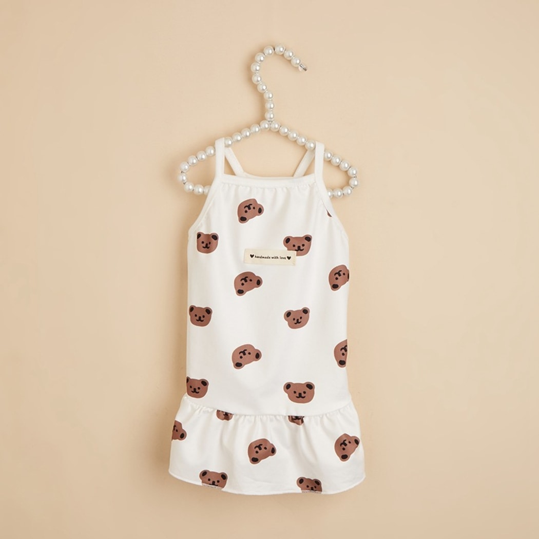 Ozzie - Bear Print Tank Top Style Pet Dress