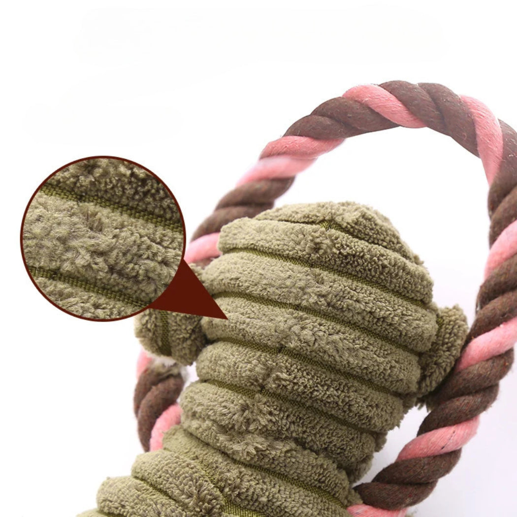 Petkin - Plush Animal Character Rope Loop dog toy