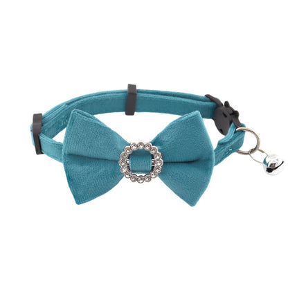 Mokka - Retro Solid Color Bow Cat Collar