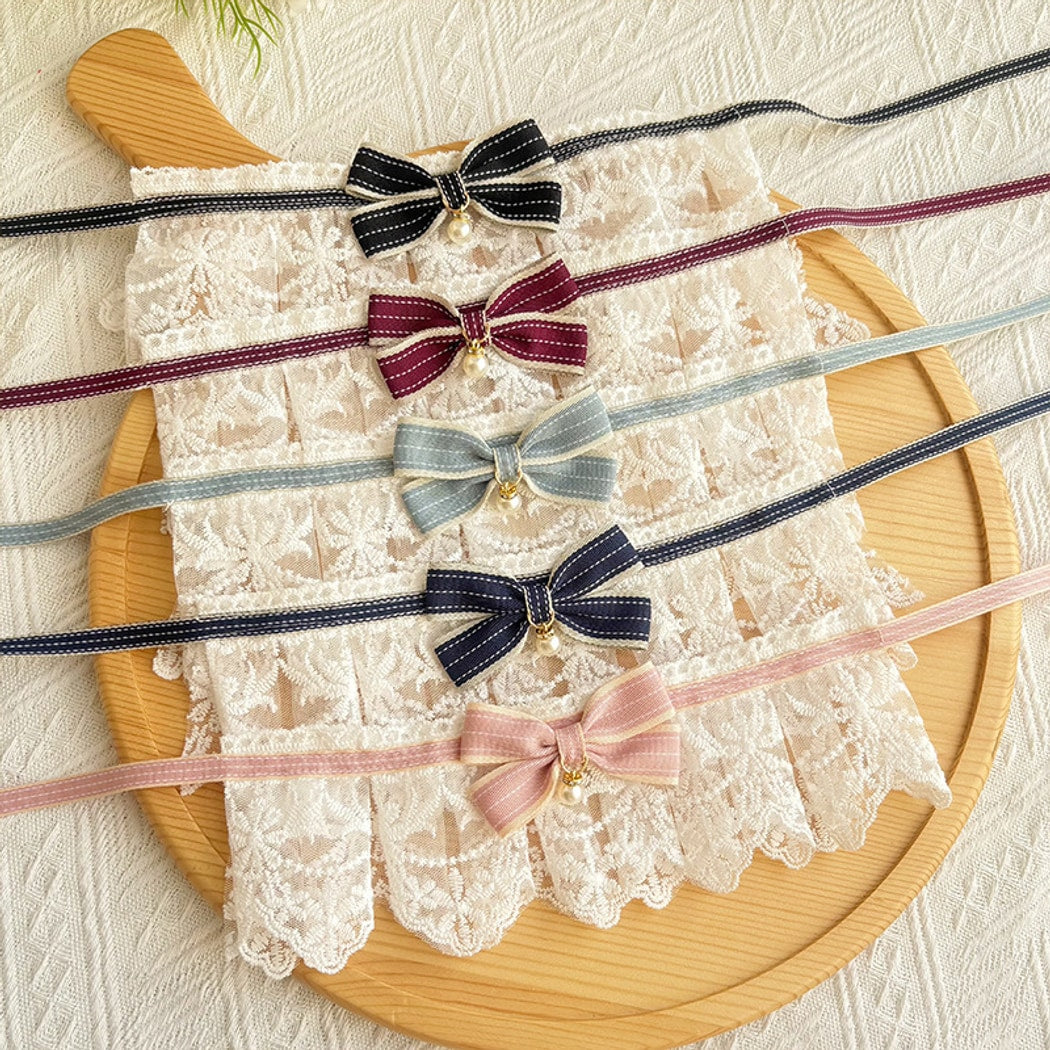 Mokka - Princess Bow Lace Trim Cat Bib