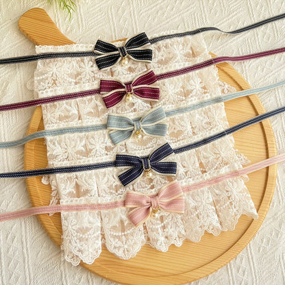 Mokka - Princess Bow Lace Trim Cat Bib