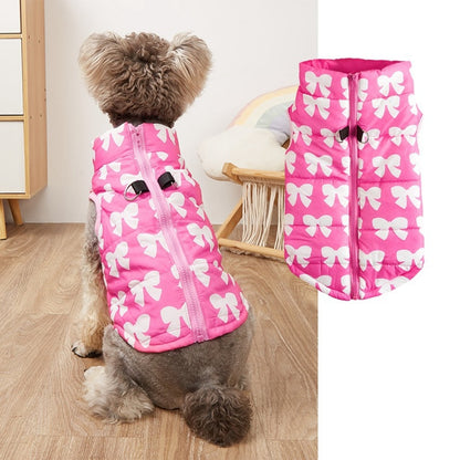 Ozzie - Bow Print Dog Vest With Leash Hole