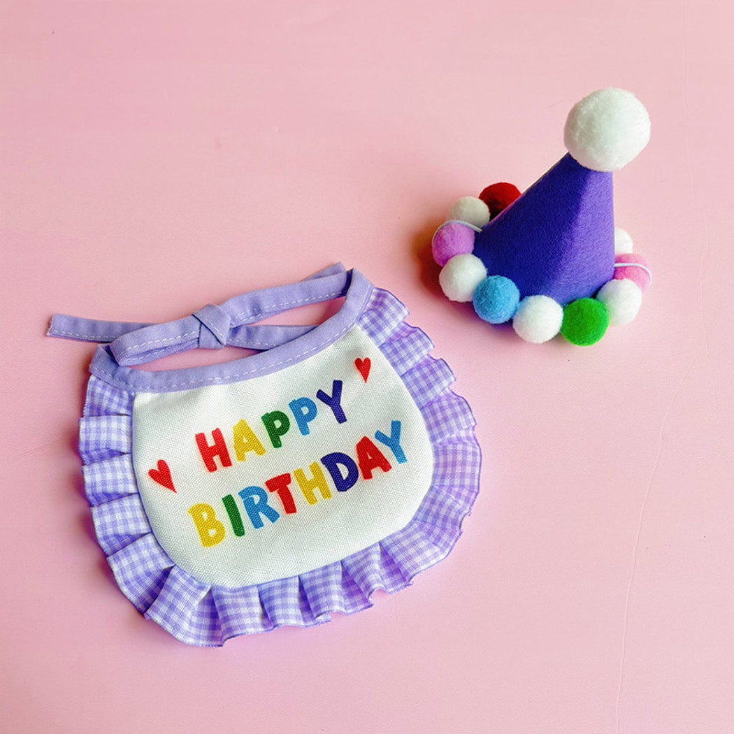 Mokka - Birthday Lettered Pet Party Bib and Hat
