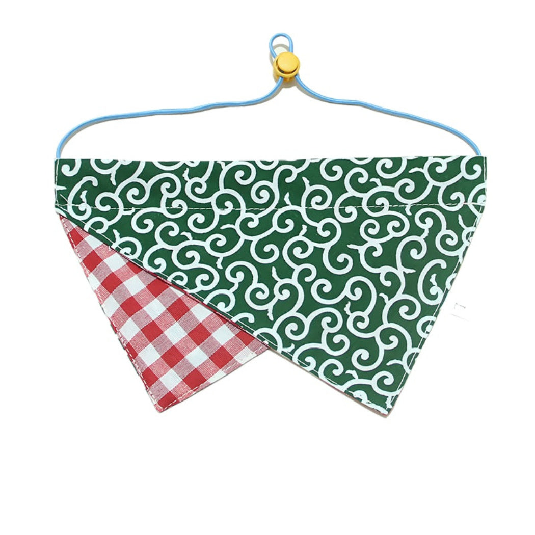 Mokka - Swirling Gingham Layered Bib Pet Neckwear