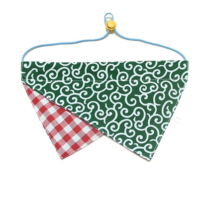 Mokka - Swirling Gingham Layered Bib Pet Neckwear