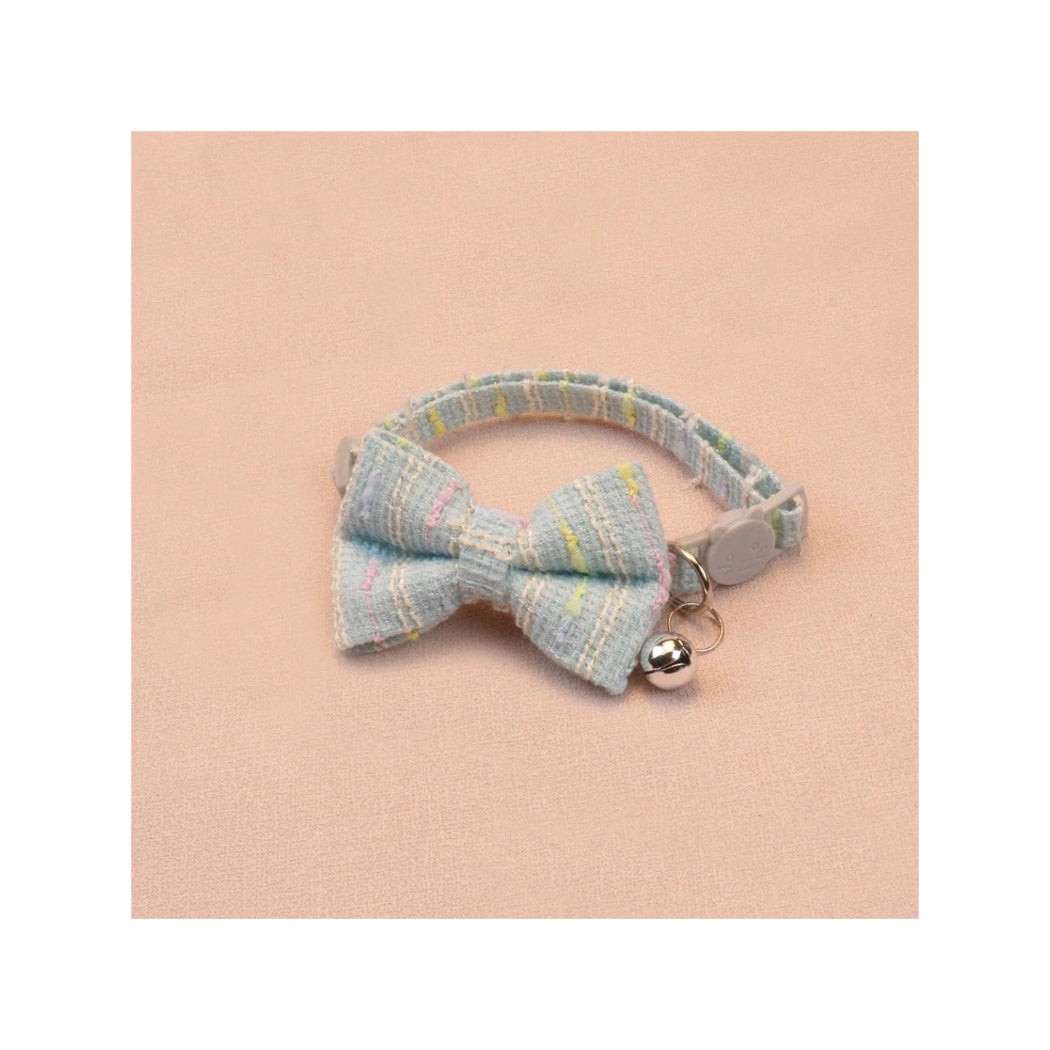 Mokka - Multicolor Tweed Bow Breakaway Cat Collar