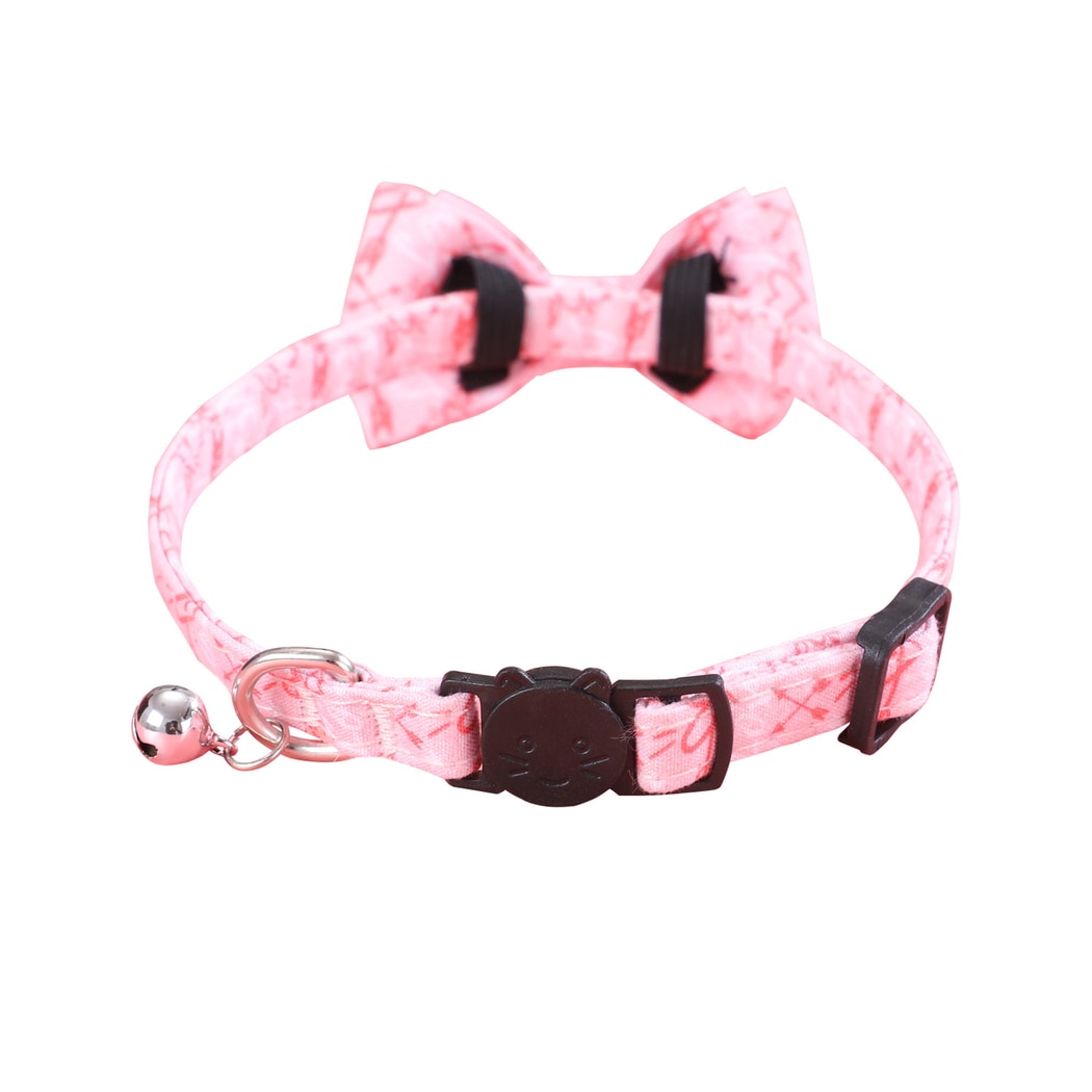 Mokka - Heart Print Bow Cat Collar