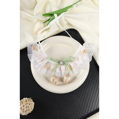 Mokka - Tulip Ruffled Floral Pet Collar