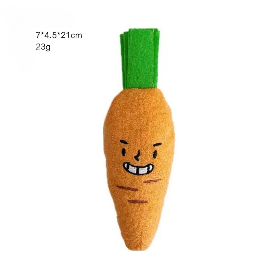 Petkin garden vegetable plush dog toy shaped like an orange pumpkin