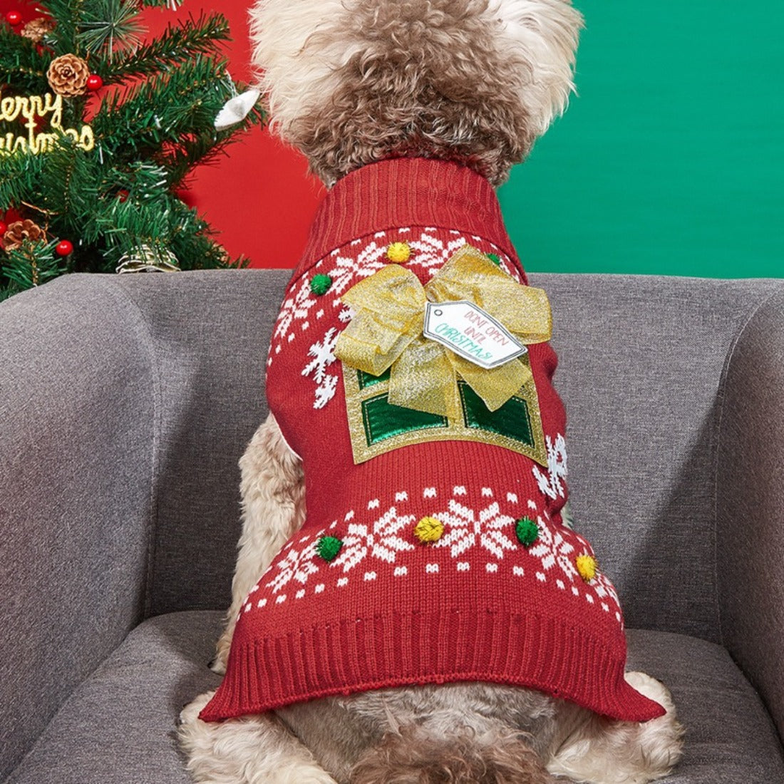 Christmoo - Red Snowflake Pet Sweater