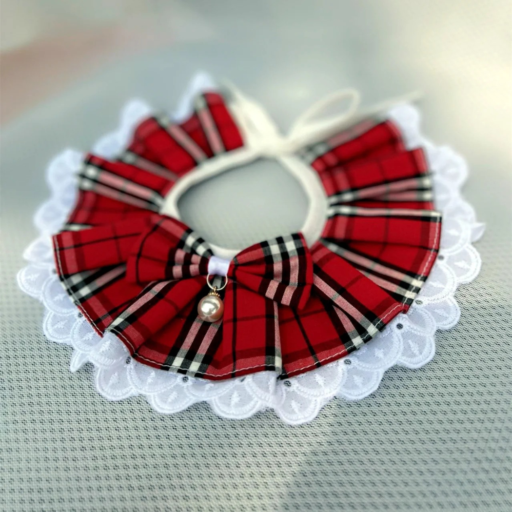 Mokka - Ruffled Bib Bow Pet Neckwear