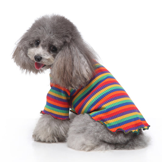 Ozzie - Colorful Stripe Dog Spring Coat