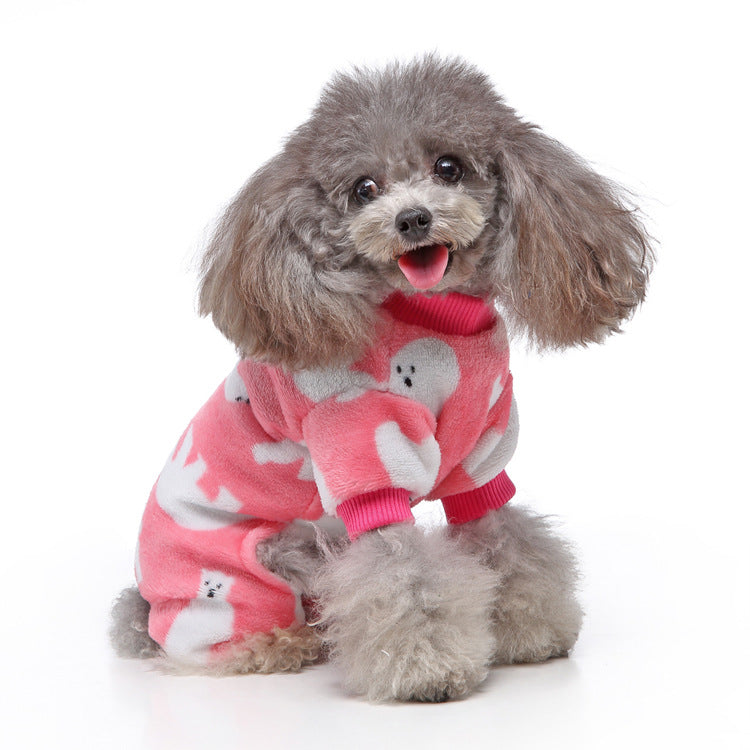 Happy dog wearing Ozzie Bear Design Dog Pajamas