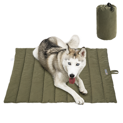 Icon-style images showing care and usage instructions for the dog bed
