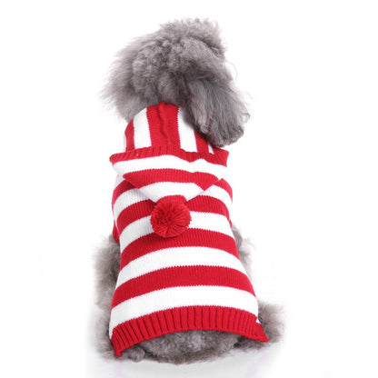 Side view of dog in Ozzie soft pajamas with hat