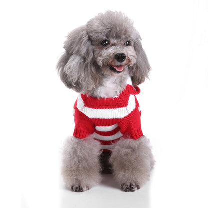 Ozzie soft dog pajamas with hat shown on dog from front