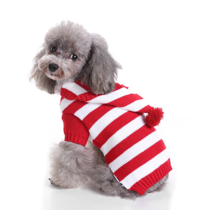 Dog standing wearing Ozzie soft pajamas and hat