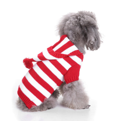 Ozzie soft dog pajamas with matching hat on a small dog