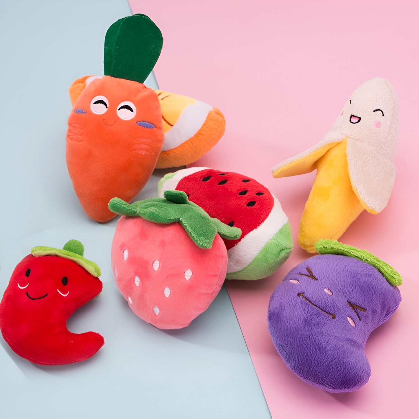 Collection of Petkin Fruit Dog Chew Toys