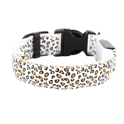 Illustration of LED dog collar with red light strip