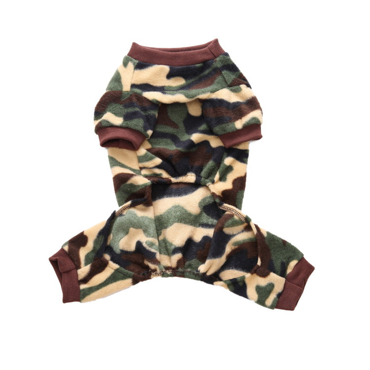 Close-up of the soft, skin-friendly fabric on Ozzie Camo Dog Pajamas